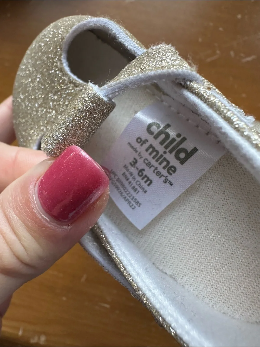 Carter's Gold Glitter Mary Jane Baby Shoes